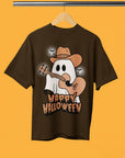 Cute Cow Boy Happy Halloween Ghost Unisex T-Shirt (Oversized)