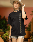 Afro Gold Classy Printed Black T-Shirt