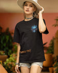 Flaming Fury Blue Skull Unisex T-Shirt (Oversized)