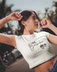 Bachatera Text with flag White Crop Top