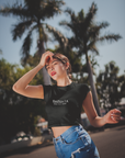 Bachata Dancer Text Black Crop Top