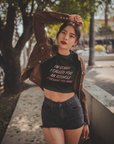 Mean Text Black Crop Top