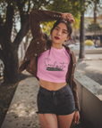 Soulmate Alcohol Text Pink Crop Top