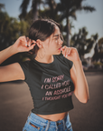 Mean Text Black Crop Top