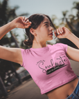 Soulmate Alcohol Text Pink Crop Top