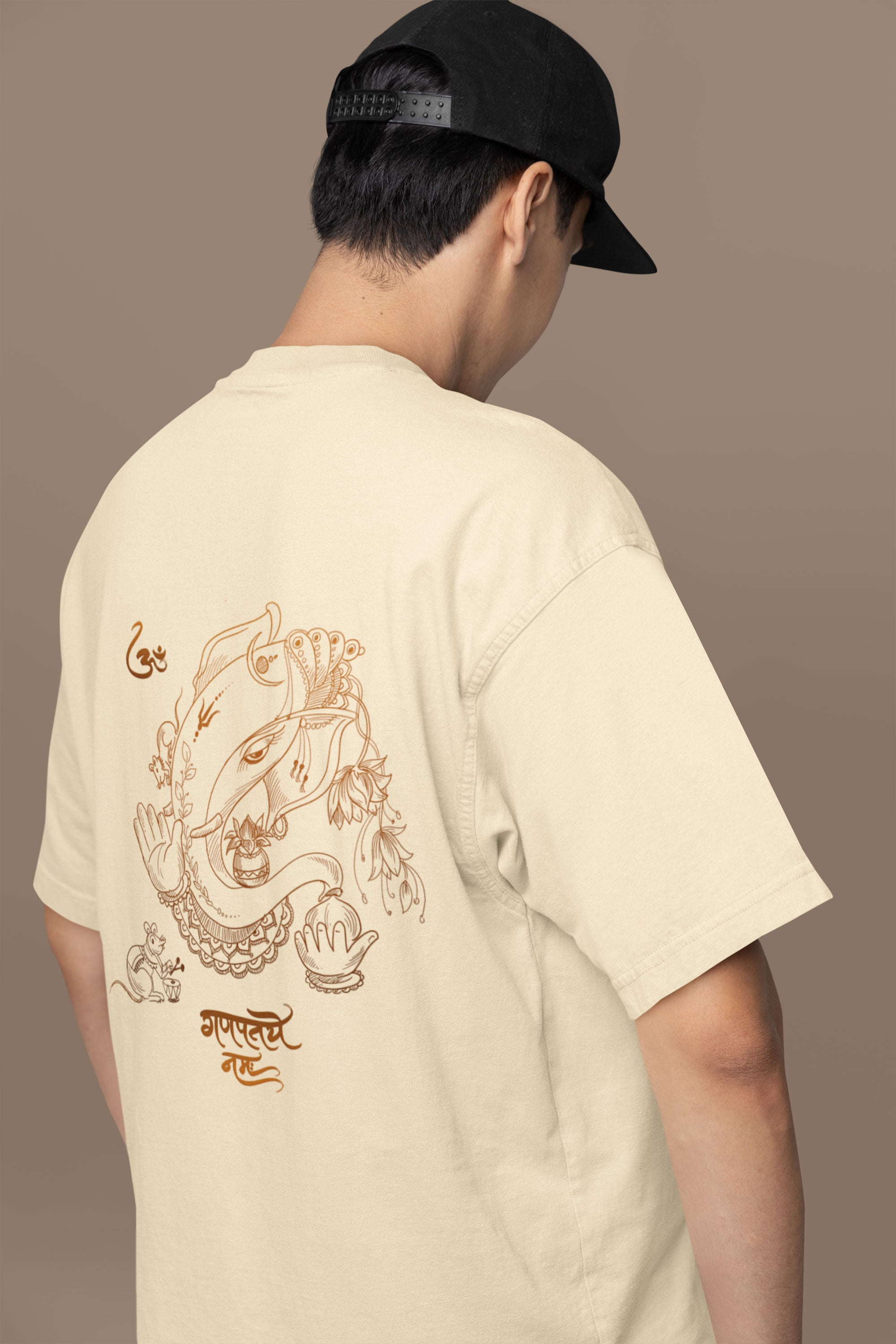 Ganpati Mantra Design Unisex (Oversized) T-Shirt