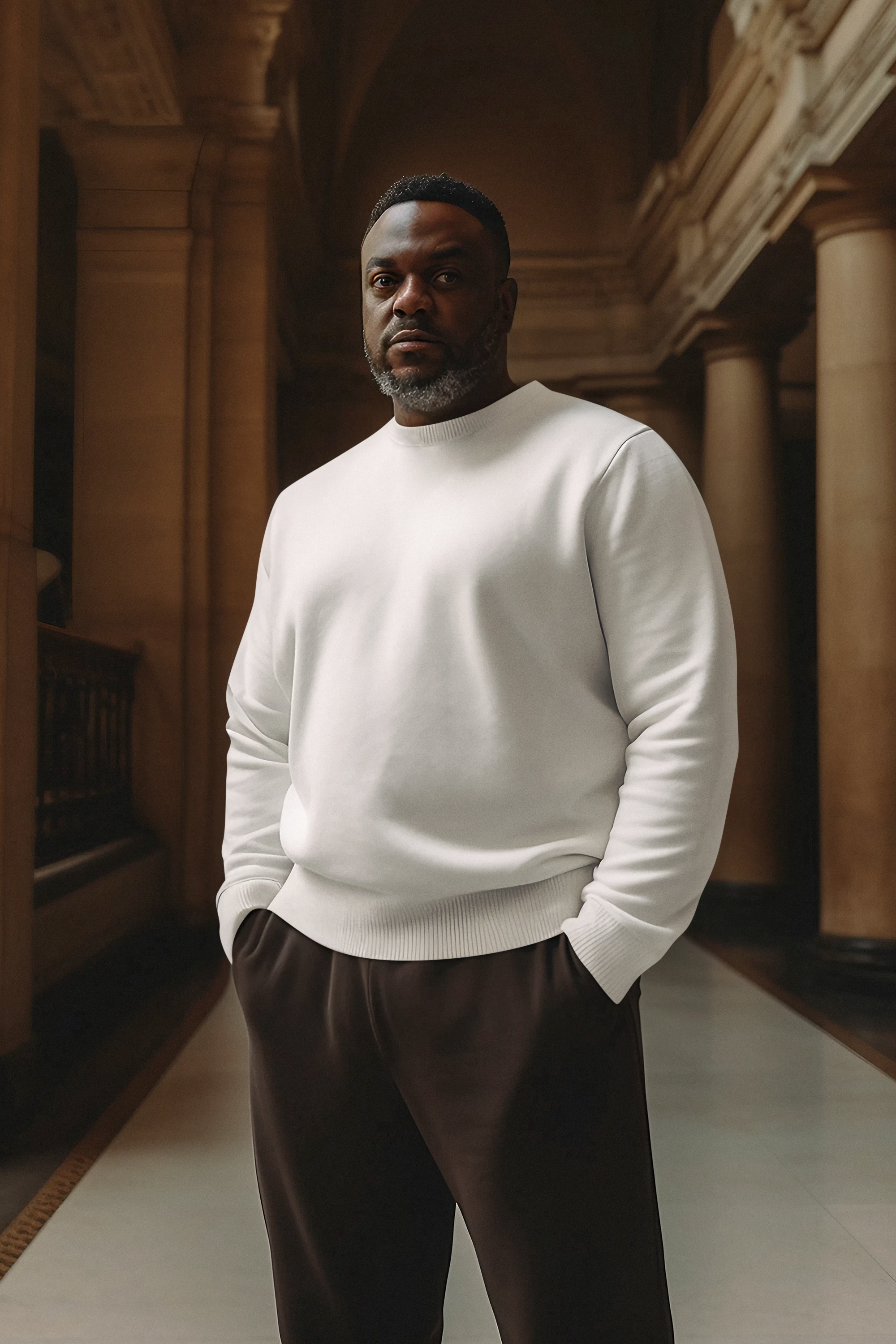 Pearl White Sweatshirt (Unisex) Pure Cotton 380 GSM Winter Wear