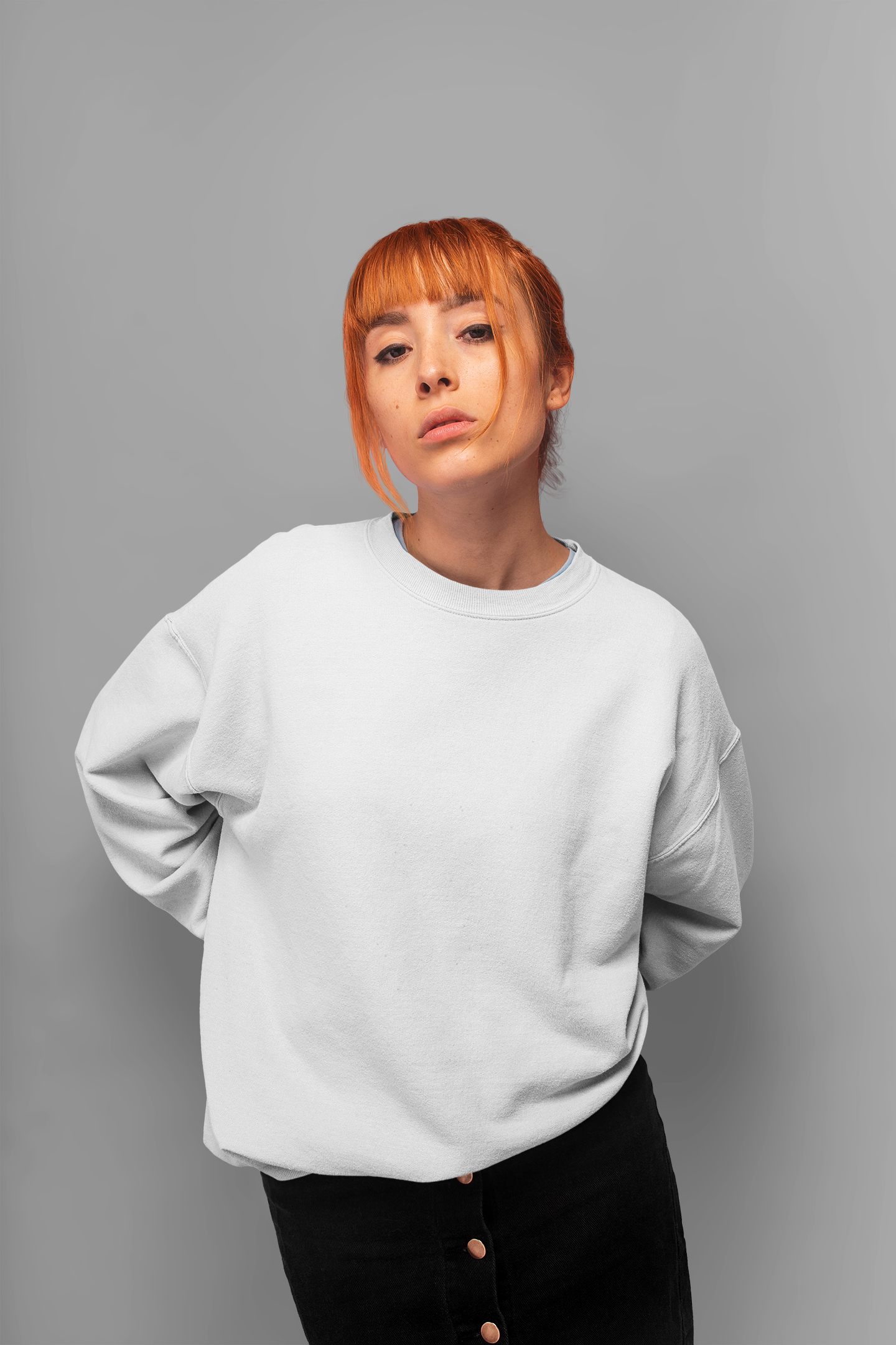 Pearl White Sweatshirt (Unisex) Pure Cotton 380 GSM Winter Wear