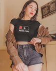 Need Chai Text Black Crop Top
