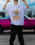 Halloween Style Pumpkin Skeletal Unisex T-Shirt (Oversized)