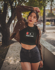 Need Chai Text Black Crop Top