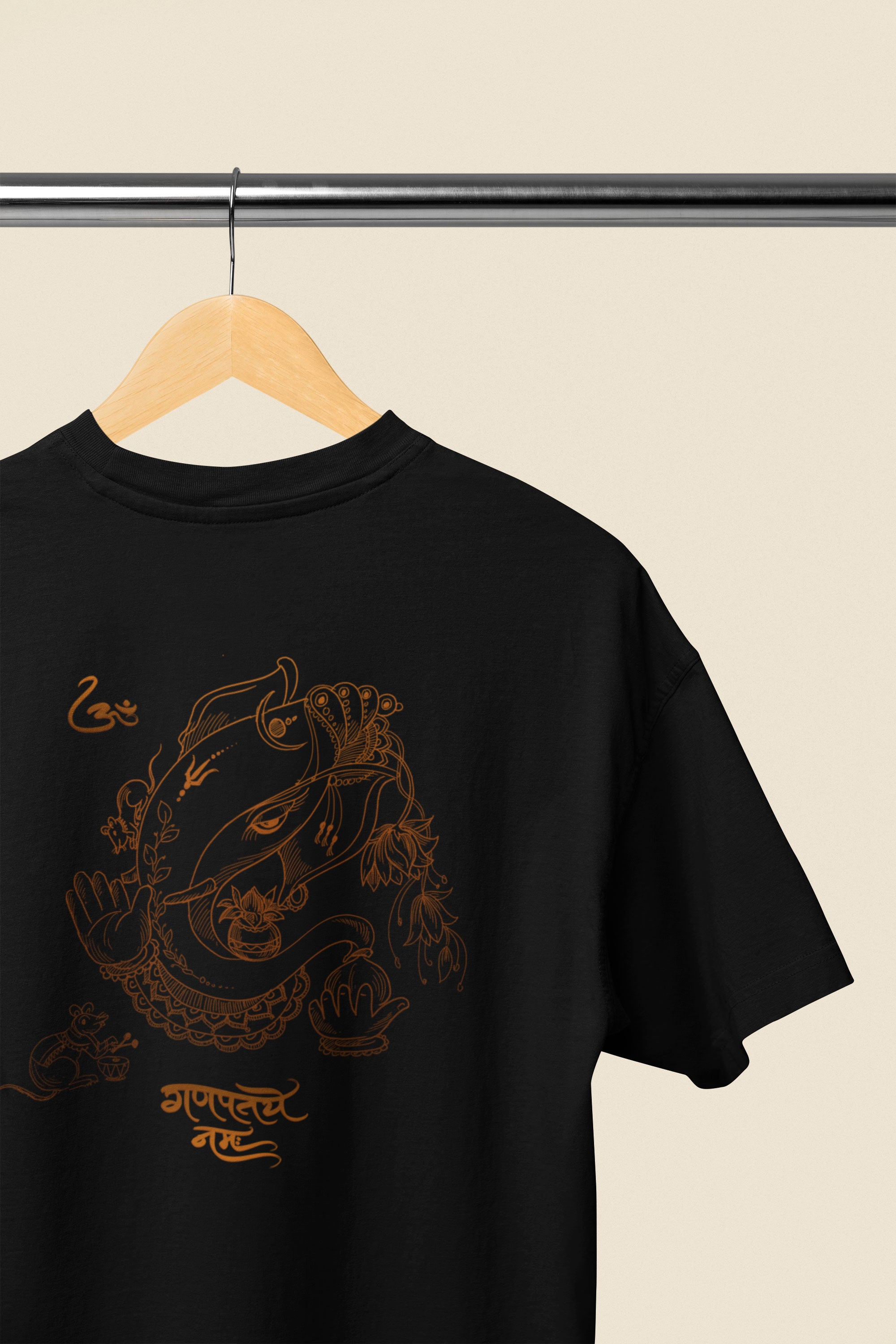 Ganpati Mantra Design Unisex (Oversized) T-Shirt