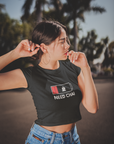 Need Chai Text Black Crop Top