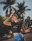 Need Chai Text Black Crop Top