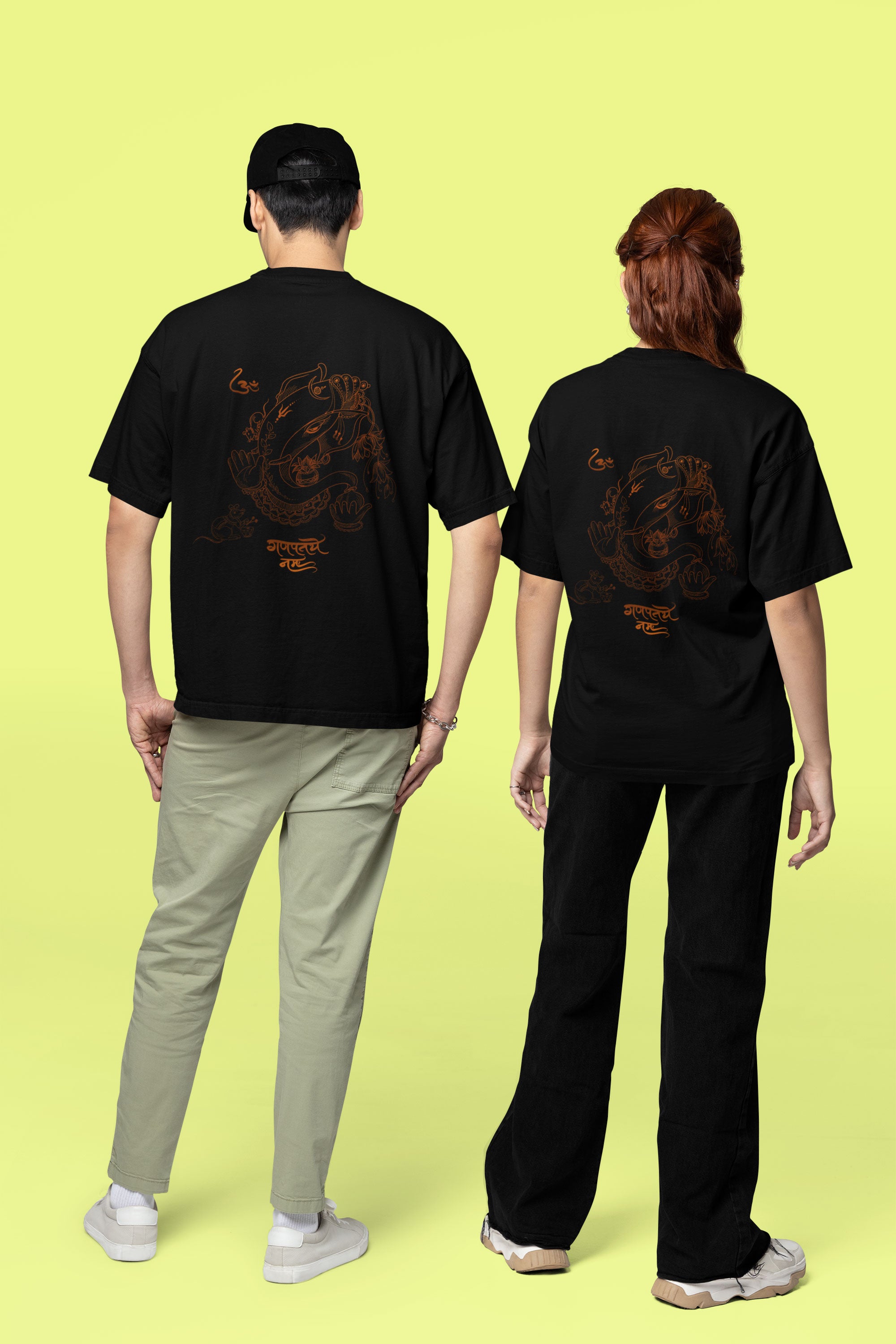 Ganpati Mantra Design Unisex (Oversized) T-Shirt