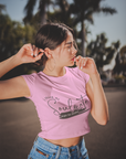 Soulmate Alcohol Text Pink Crop Top