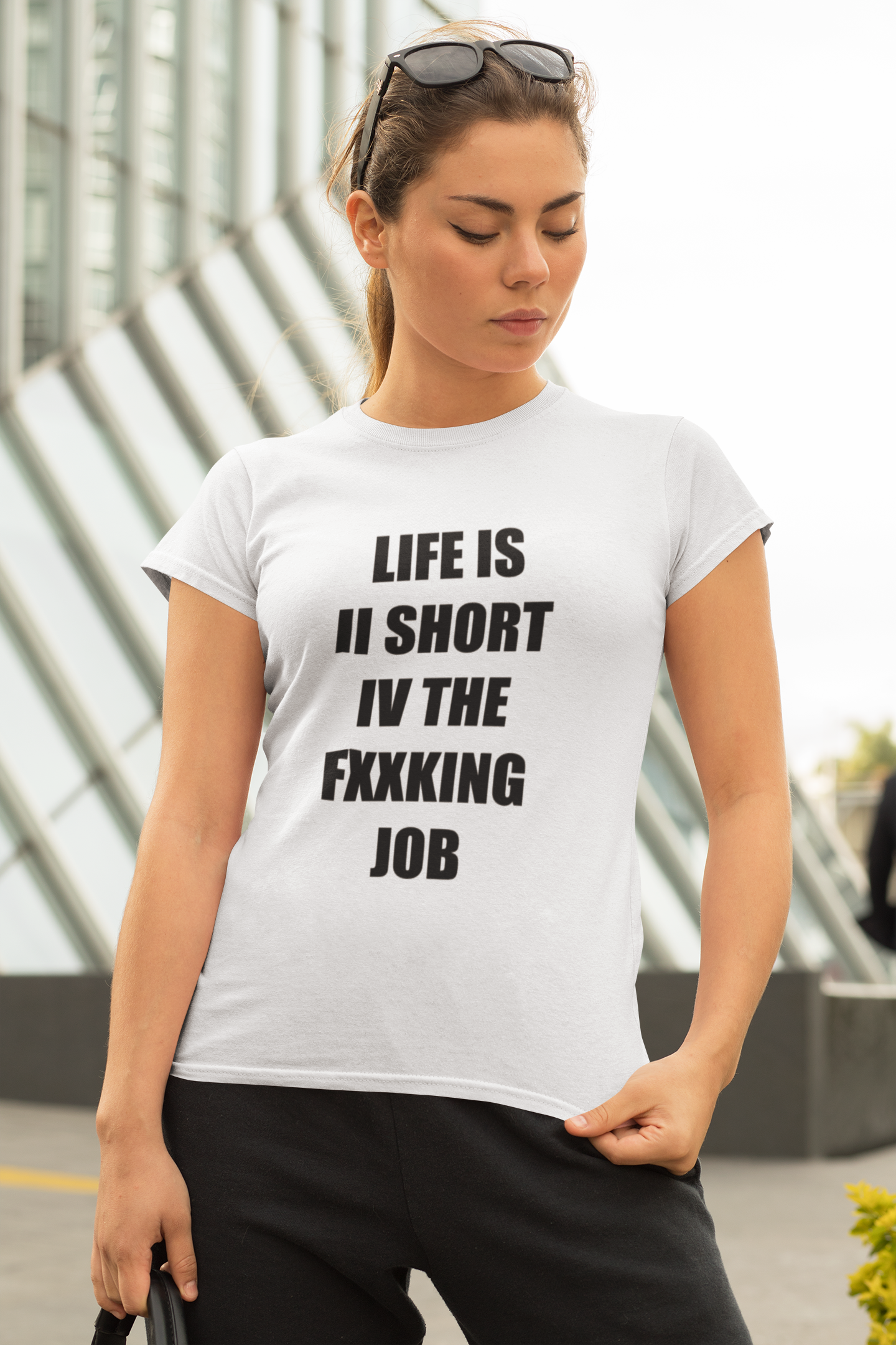 Fucking Job Text T-Shirt