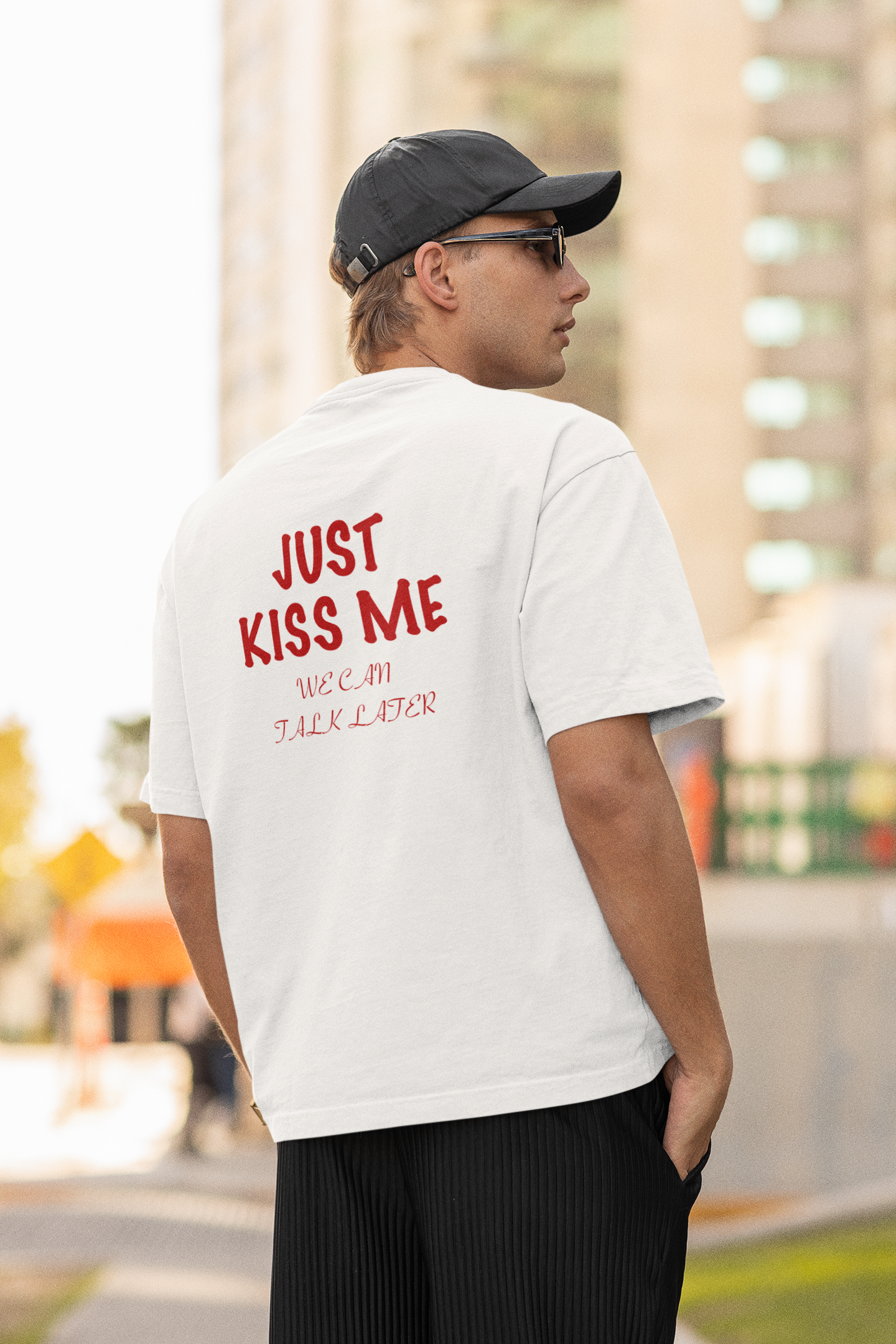 Just Kiss Me Text T-Shirt