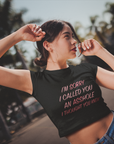 Mean Text Black Crop Top