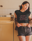Mean Text Black Crop Top