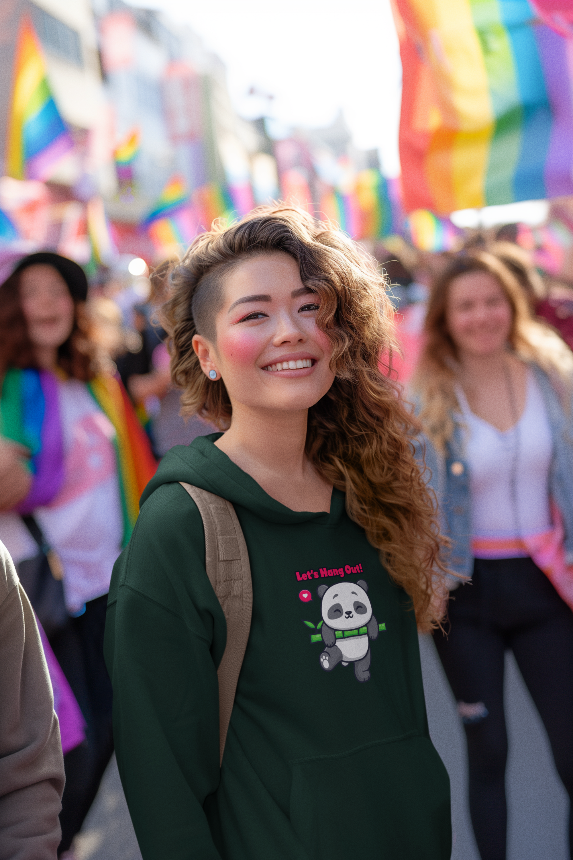 Let's Hangout Panda Women's Hoodie