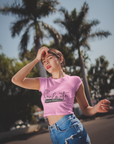 Soulmate Alcohol Text Pink Crop Top