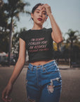 Mean Text Black Crop Top