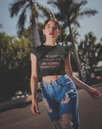 Mean Text Black Crop Top