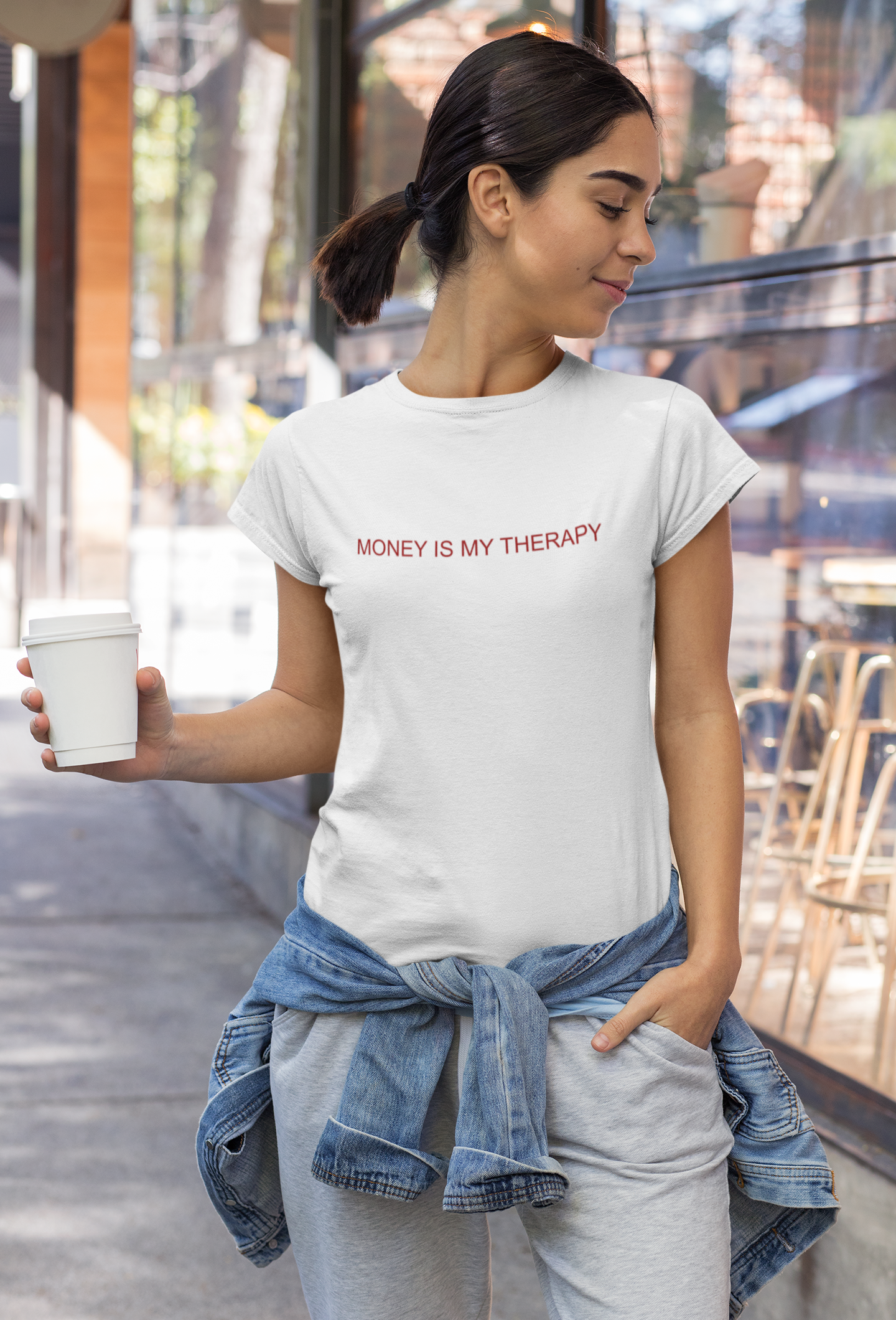 Money is my therapy Text T-Shirt