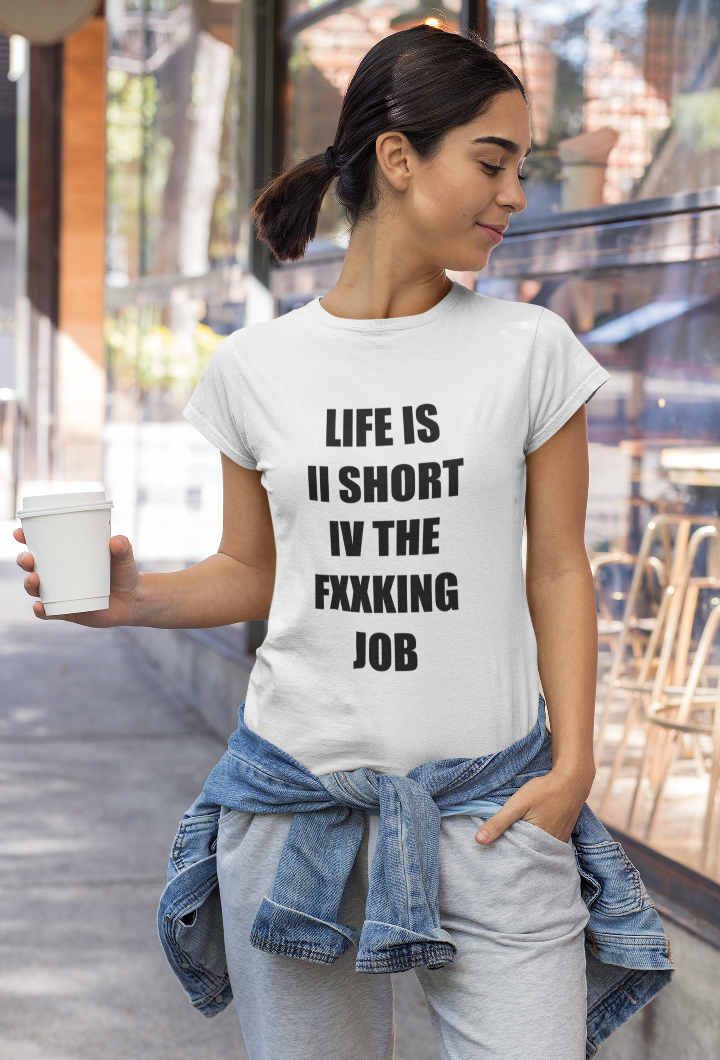 Fucking Job Text T-Shirt