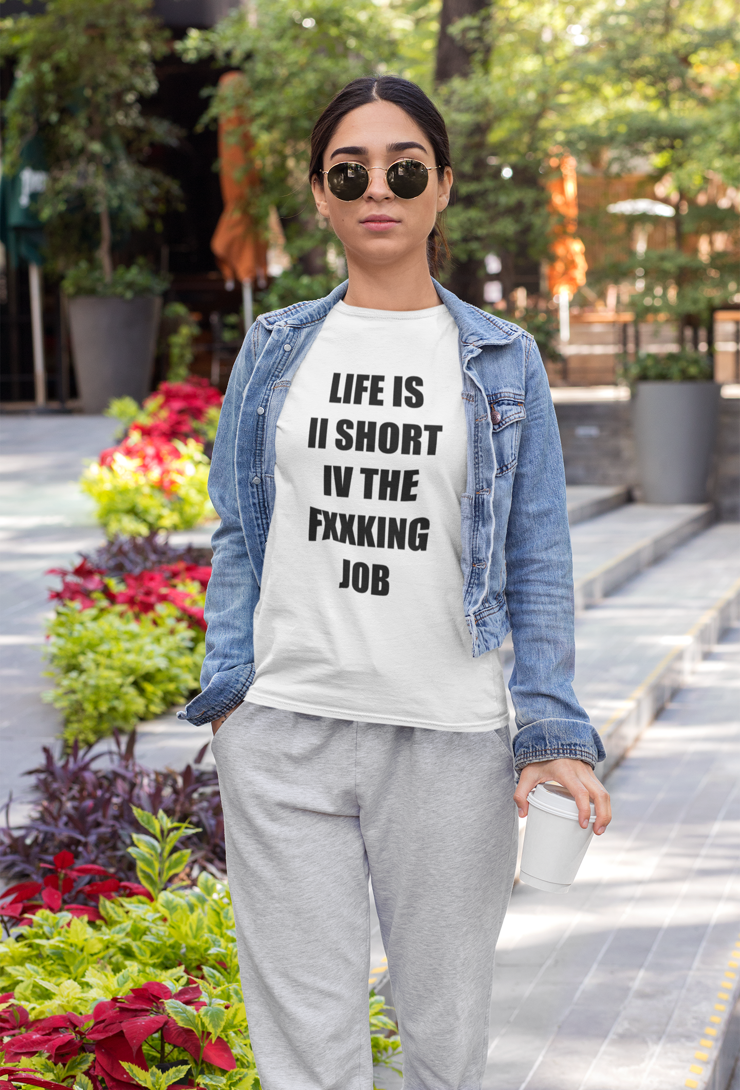 Fucking Job Text T-Shirt