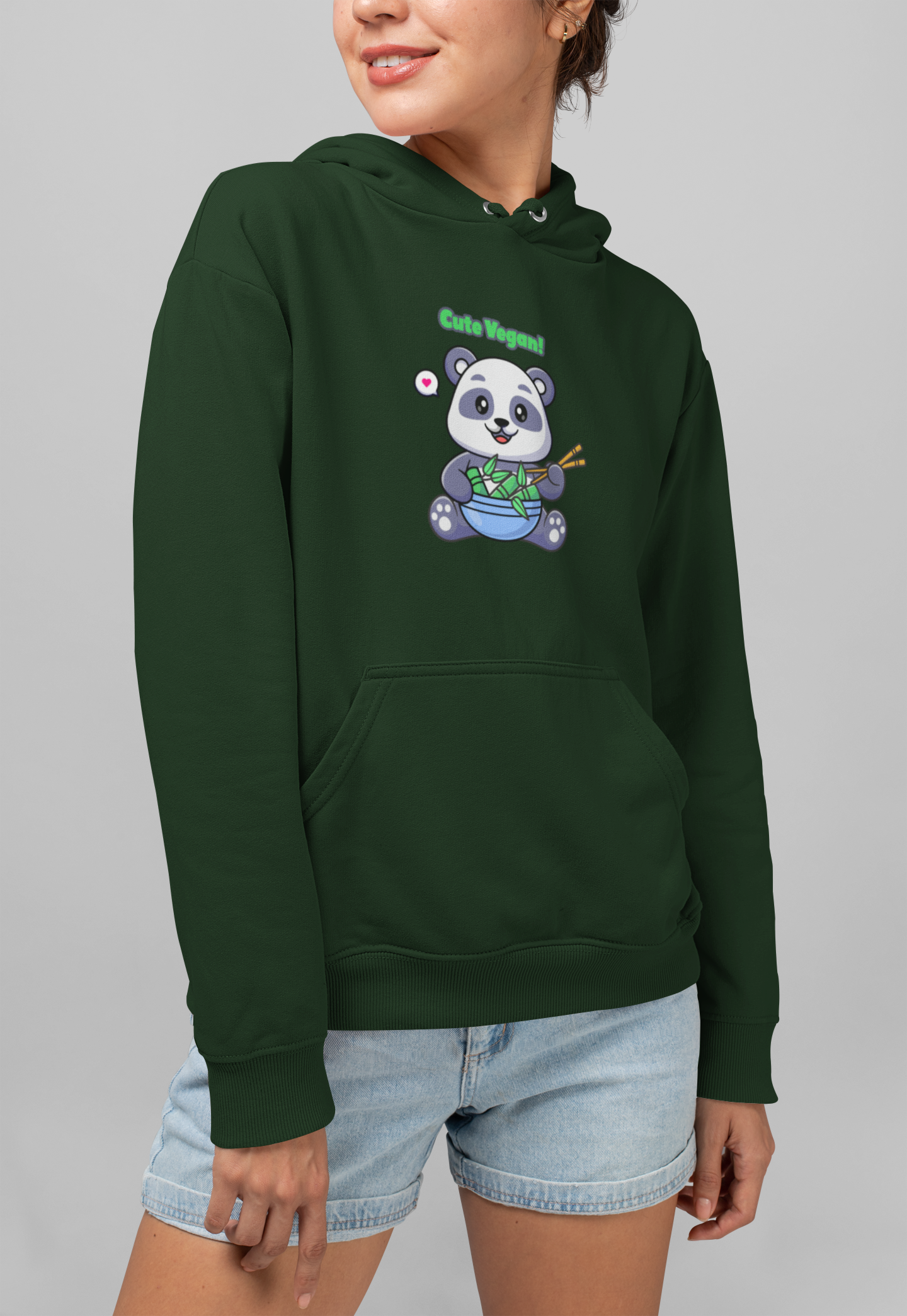 Cute Vegan Panda Women's Hoodie